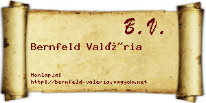 Bernfeld Valéria névjegykártya
